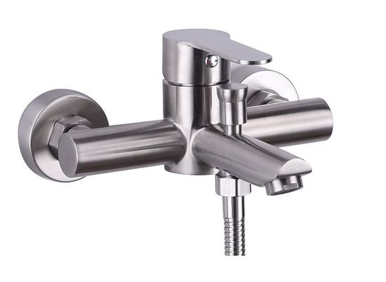 Сверстница Faucet Bathroom серебряной нержавеющей стали блеска горячая холодная