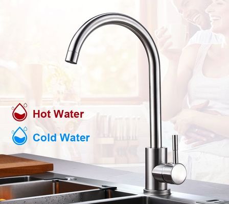 Водопроводный кран рисуя Faucet кухни нержавеющей стали SUS304 горячий и холодный для кухни