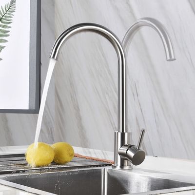 Водопроводный кран одиночной ручки Faucets кухонной раковины OEM 304 горячий холодный неэтилированный