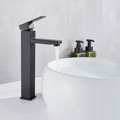 Изготовленный на заказ гальванизировать кран таза Bathroom квадрата Faucet стирки блюда неэтилированный черный